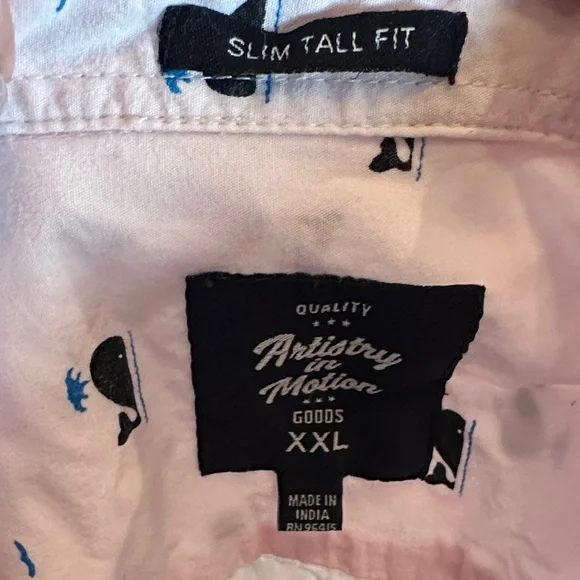 Men's Pink Whale Print Button Down Shirt - Picture 2 of 3